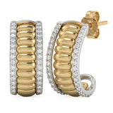 <span style="color:purple">SPECIAL!</span> .25ct G SI 14kt Two Tone Gold Diamond J Hoop Earrings
