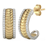 <span style="color:purple">SPECIAL!</span> .24ct G SI 14kt Two Tone Gold Diamond J Hoop Earrings
