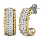 <span style="color:purple">SPECIAL!</span> .39ct G SI 14kt Yellow Gold Diamond J Hoop Earrings