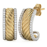 <span style="color:purple">SPECIAL!</span> .26ct G SI 14kt Yellow Gold Diamond J Hoop Earrings