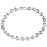 <span style="color:purple">SPECIAL!</span> 2.00ct G SI 14KT White Gold Diamond Flower Bracelet 7" Long