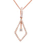 <span>DIAMOND  CLOSEOUT! </span>.24ct Diamond Solitaire Drop Dangle Necklace Pendant 14kt Rose Gold 18"
