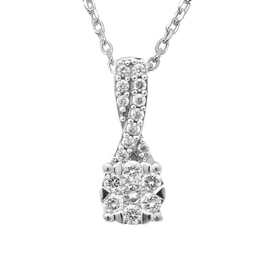 14kt White Gold .21ct Round Solitaire Diamond Pendant