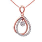 <span>DIAMOND  CLOSEOUT! </span> .21ct 14kt Rose Gold Modern Diamond Drop Pendant Necklace
