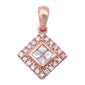 <span>DIAMOND CLOSEOUT! </span> .19ct Diamond Princess Cut Drop Dangle Solitaire 14k White Gold Pendant w/ Chain