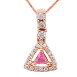 14kt Rose gold .50ct Pink Sapphire Drop Diamond Pendant