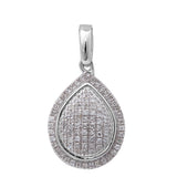<span>DIAMOND CLOSEOUT! </span> .13ct F SI 14kt White Gold Diamond Pear Shaped Drop Pendant No Chain
