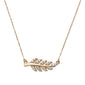 <span>DIAMOND  CLOSEOUT! </span>.10ct G SI 14kt Rose Gold Diamond Olive Branch Pendant Necklace 18" Chain