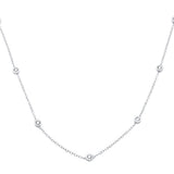 <span>DIAMOND CLOSEOUT! </span> "Diamond by the Yard" .38ct G SI 14K White Gold Diamond Pendant Necklace 24" Long