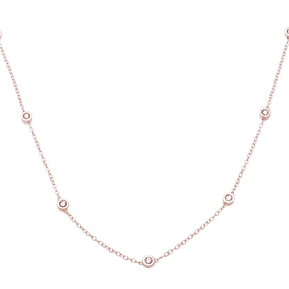 "Diamond by the Yard" Necklace 14kt Rose gold 24" Long
