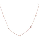 "Diamond by the Yard" Necklace 14kt Rose gold 24" Long