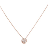 .08ct 14kt Rose Gold Round Diamond Drop Pendant 18" Necklace