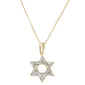 <span style="color:purple">SPECIAL!</span>.10ct G SI 14K Yellow Gold Diamond Star of David Pendant Necklace 18"