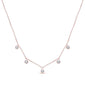<span>DIAMOND  CLOSEOUT! </span>.13cts 14kt Rose Gold 5 Round Diamond Pendant Necklace 18" Long