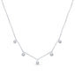 <span>DIAMOND  CLOSEOUT! </span>.13cts 14kt White Gold 5 Round Diamond Pendant Necklace 16+2"ext  Long