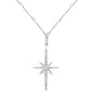 <span>DIAMOND  CLOSEOUT! </span>.19cts 14kt White Gold Round Starburst Diamond Pendant Necklace 18" Long