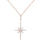 <span>DIAMOND CLOSEOUT! </span>.21ct 14K Rose Gold Diamond Starburst Pendant Necklace 18"