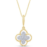 <span>¡REMATO DIAMANTES! </span>Dije de oro amarillo de 14k con flor antigua y diamante de 0,08 ct