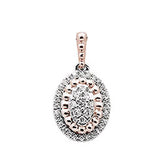 .26ct 14k Two Tone Diamond Antique Style Pendant Necklace 18" Long