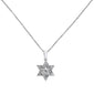 .14ct 14k White Gold Diamond Jewish Star of David Pendant Necklace 18" Long