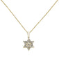 .14ct 14k Yellow Gold Jewish Star of David Diamond Pendant Necklace 18"