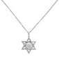 <span style="color:purple">SPECIAL!</span>.24ct 14k White Gold Diamond Jewish Star of David Pendant Necklace 18" Long