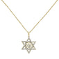 <span style="color:purple">SPECIAL!</span>.25ct 14k Yellow Gold Diamond Jewish Star of David Pendant Necklace 18"