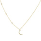 <span style="color:purple">SPECIAL!</span>.10ct G SI 14kt Yellow Gold Diamond Crescent Moon & Stars Necklace Pendant