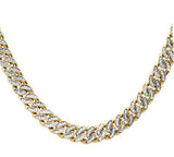 4mm 2.26ct G SI1 14k Yellow Gold Diamond Round Cuban Necklace 22"