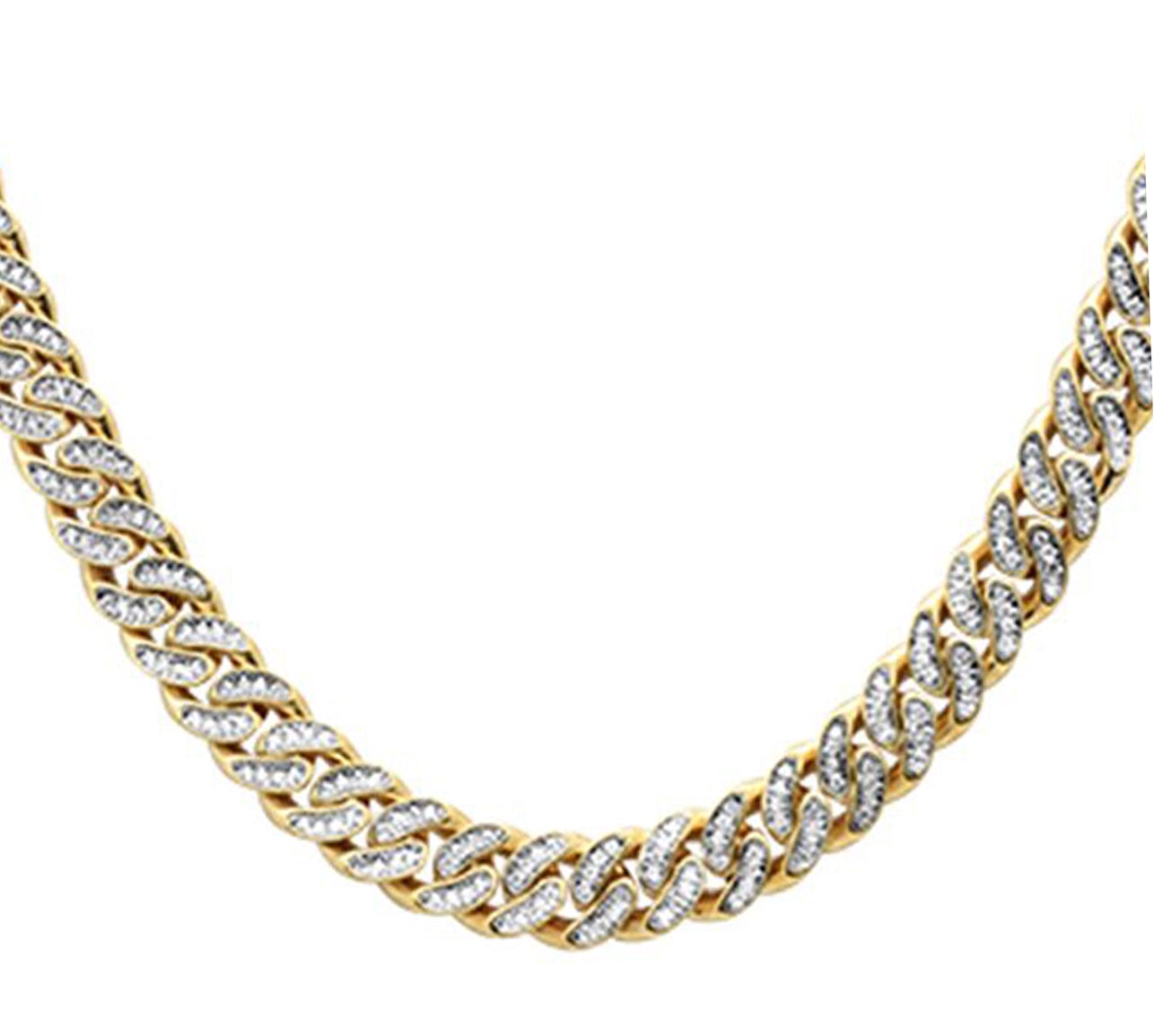 4mm 1.53ct G SI 14k Yellow Gold Diamond Round Cuban Necklace 18"