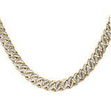 4mm 1.53ct G SI 14k Yellow Gold Diamond Round Cuban Necklace 18"