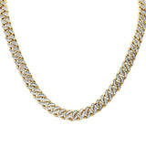 4mm 2.13ct G SI1 14k Yellow Gold Diamond Round Cuban Necklace 22"