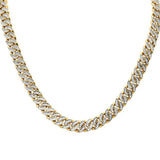 5mm 1.80ct G SI 14k Yellow Gold Diamond Round Cuban Necklace 22"