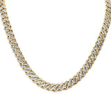 6mm 2.10ct G SI 14k Yellow Gold Diamond Round Cuban Necklace 22"