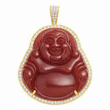 .67ct 14k Yellow Gold Diamond Small Buddha Pendant