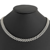 <span>DIAMOND CLOSEOUT! </span> 9MM 10.04ct 14KT White Gold Diamond Square Cuban Necklace 22"