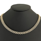 <span>DIAMOND CLOSEOUT! </span> 9MM 10.87ct 14KT Yellow Gold Diamond Square Cuban Link Necklace 22"