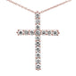 <span style="color:purple">SPECIAL!</span> 1.05ct G SI 14K Rose Gold Diamond Cross Pendant Necklace