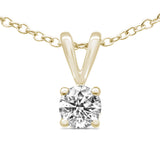 .50ct G SI 14K Yellow Gold Diamond Solitaire Pendant Necklace 18" Long
