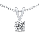 <span style="color:purple">SPECIAL!</span> .51ct G SI 14K White Gold Diamond Solitaire Pendant Necklace 18" Long