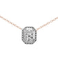 <span>DIAMOND CLOSEOUT! </span>.14ct G SI 10K Rose Gold Diamond Rectangle Solitaire Pendant Necklace 18"