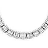 <span style="color:purple">SPECIAL!</span>5.92ct G SI 14K White Gold Round & Baguette Diamond Tennis Necklace 22" Long