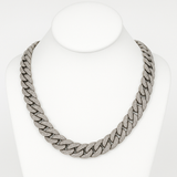 <span>DIAMOND CLOSEOUT! </span>18mm 37.0ct G SI 14K White Gold Diamond Cuban Link Chain 22"