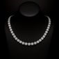 <span>DIAMOND CLOSEOUT! </span> 7mm 23.98ct G SI 14KT White Gold Round Flower Diamond Necklace 22"