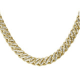 5mm 1.51ct G SI 14k Yellow Gold Diamond Round Cuban Necklace 18"