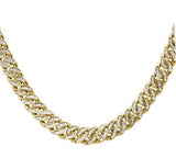 5mm 1.50ct G SI 14k Yellow Gold Diamond Round Cuban Necklace 18"
