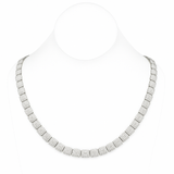 <span>DIAMOND  CLOSEOUT! </span> 9MM 15.77ct G SI 14K White Gold Baguette & Round Diamond Tennis Necklace 20"
