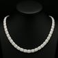 <span>DIAMOND  CLOSEOUT! </span> 9MM 15.77ct G SI 14K White Gold Baguette & Round Diamond Tennis Necklace 20"