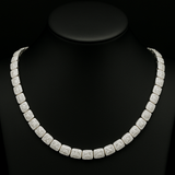 <span>DIAMOND  CLOSEOUT! </span> 9MM 15.77ct G SI 14K White Gold Baguette & Round Diamond Tennis Necklace 20"
