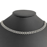 7MM 5.23ct G SI 14K White Gold Diamond Square Cuban Necklace 22"